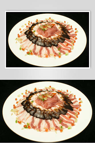 面酱蒸花腩肉食品摄影图片