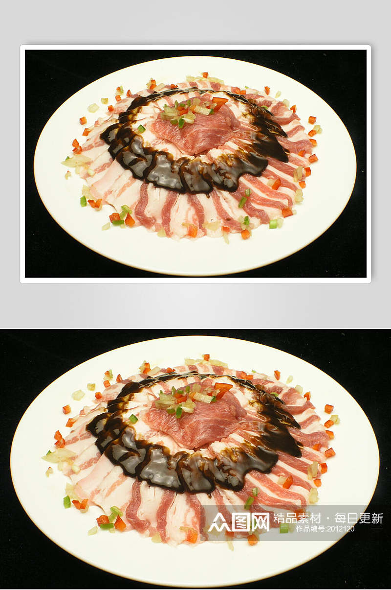 面酱蒸花腩肉食品摄影图片素材