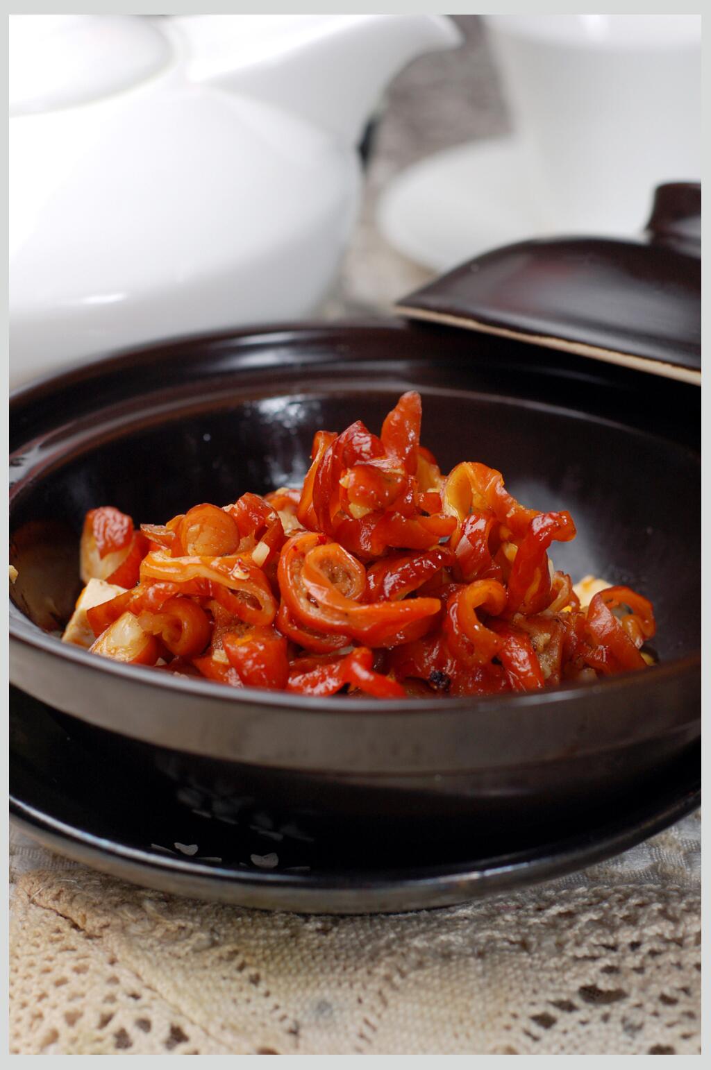 钵仔菜香干腊大肠餐饮实拍图片素材