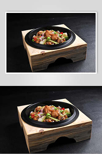 石锅鸡中翅美食摄影图片
