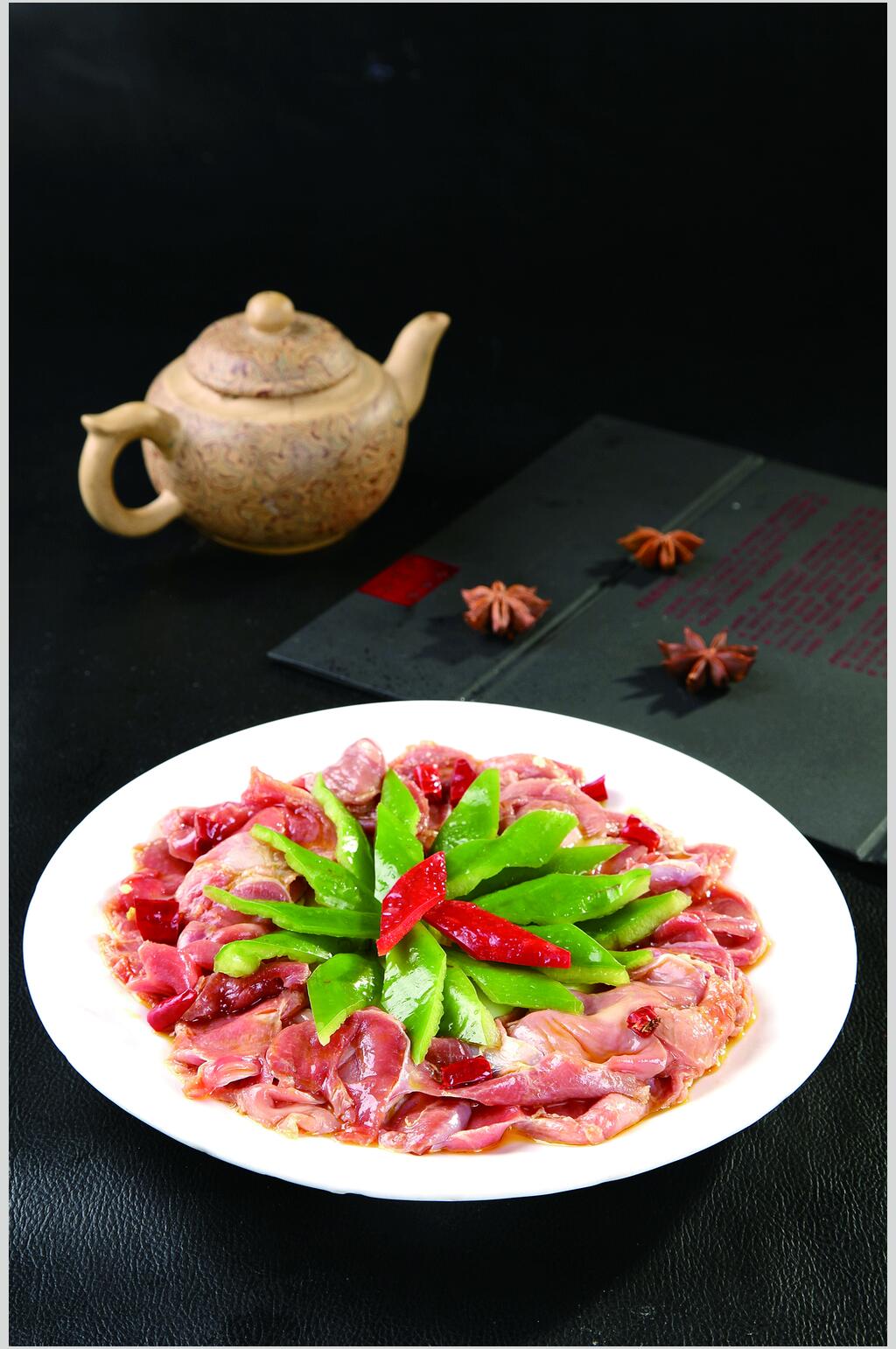 尖椒炒鸡胗美食摄影图片素材