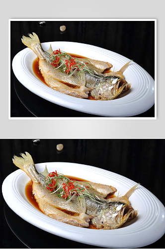 鲜香美味清蒸大黄鱼美食食物图片