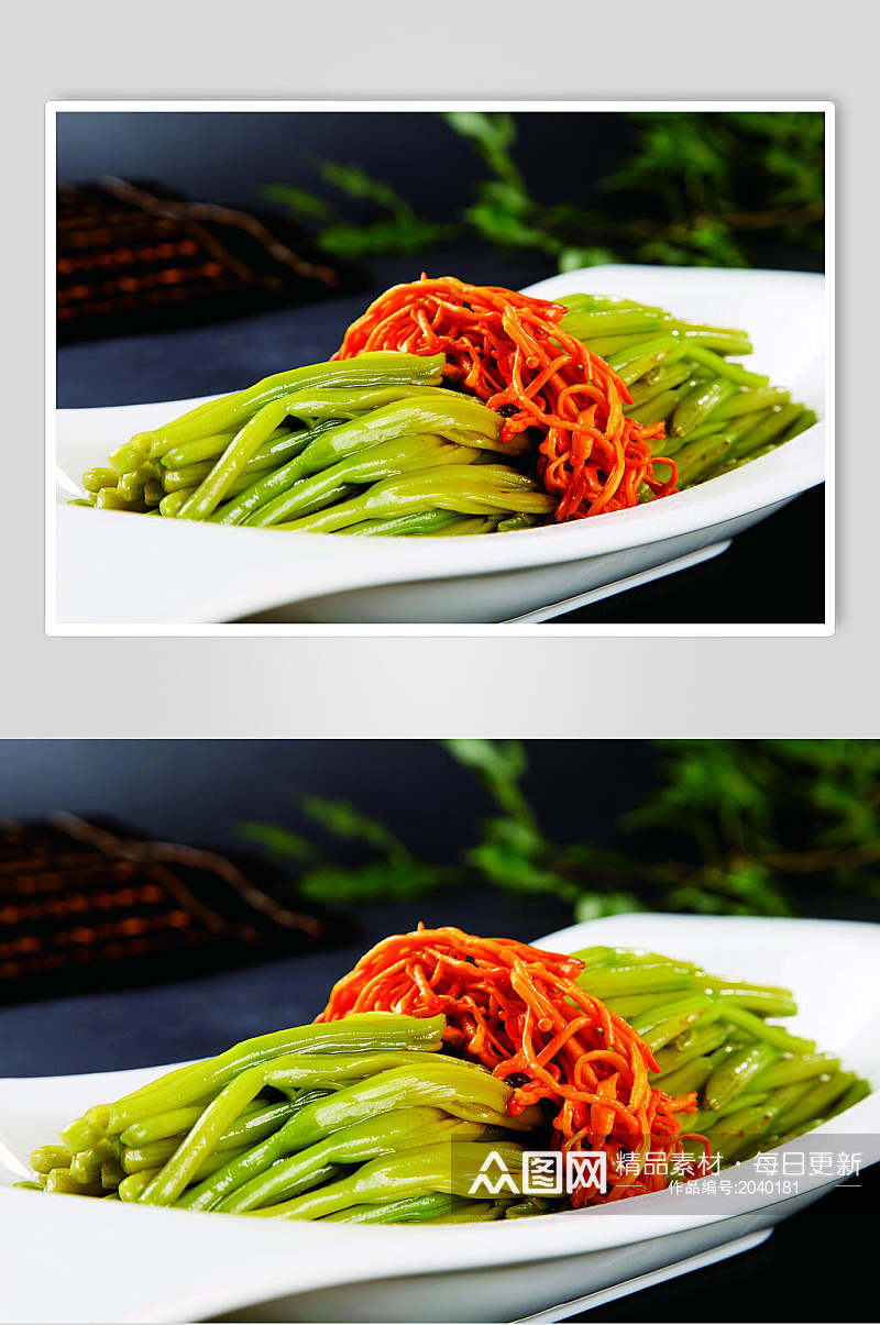 鲜虫草拌金针美食食物摄影图片素材