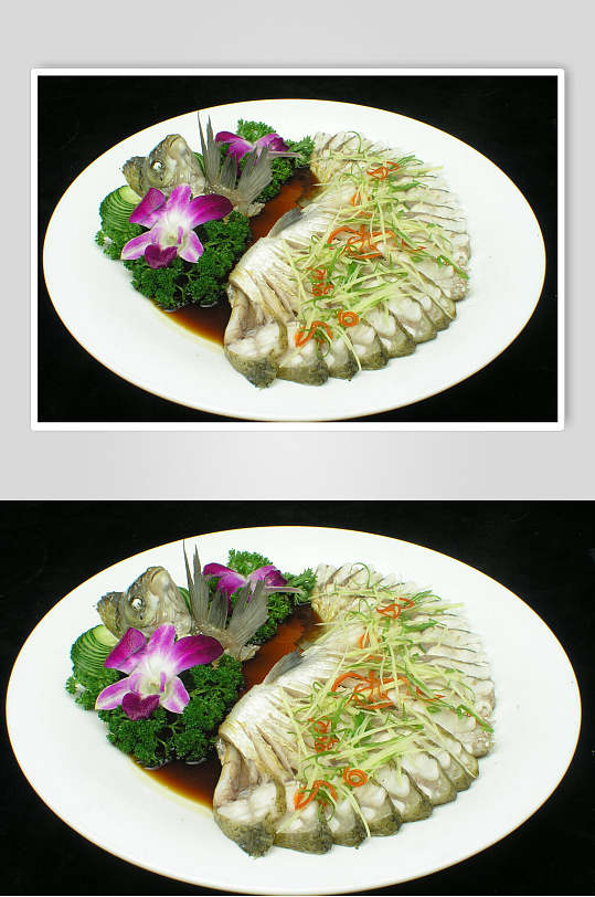 开屏武昌鱼食品摄影图片