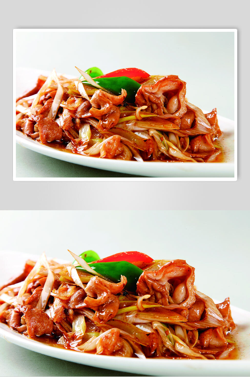 大葱烧肥肠食物图片素材