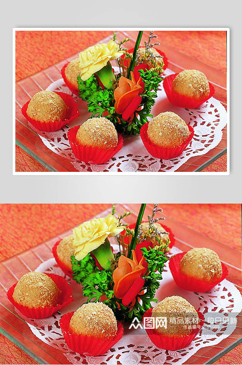 日式金沙汤圆美食图片素材