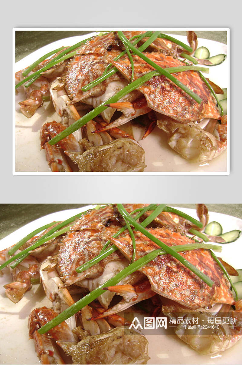 姜葱炒花蟹美食食物图片素材