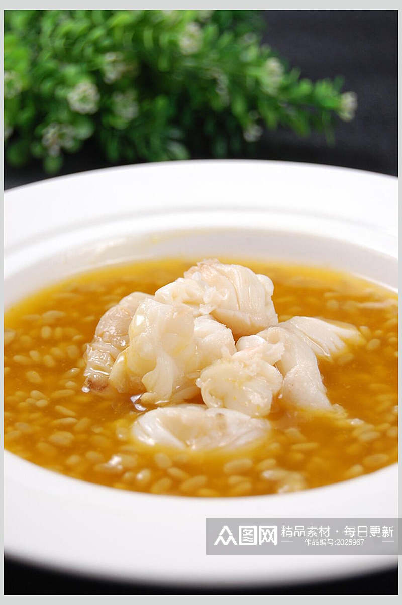 岩米金汤浓虾球美食图片素材