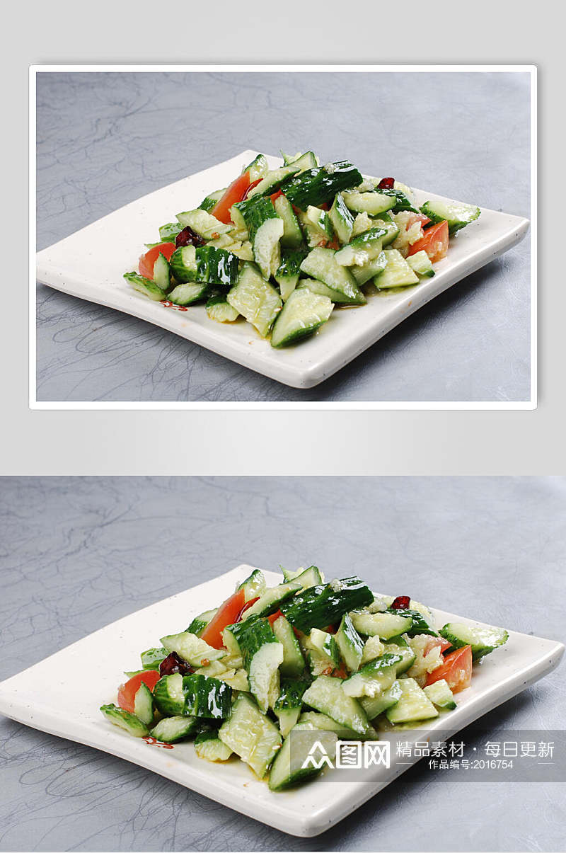 新鲜炝拌黄瓜食品图片素材