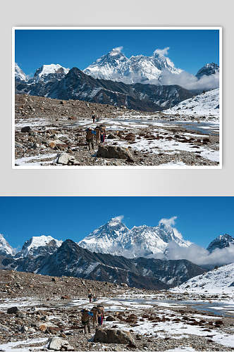 纯净雪景山峰图片