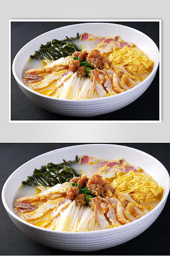 三丝酥肉丸子汤美食摄影图片
