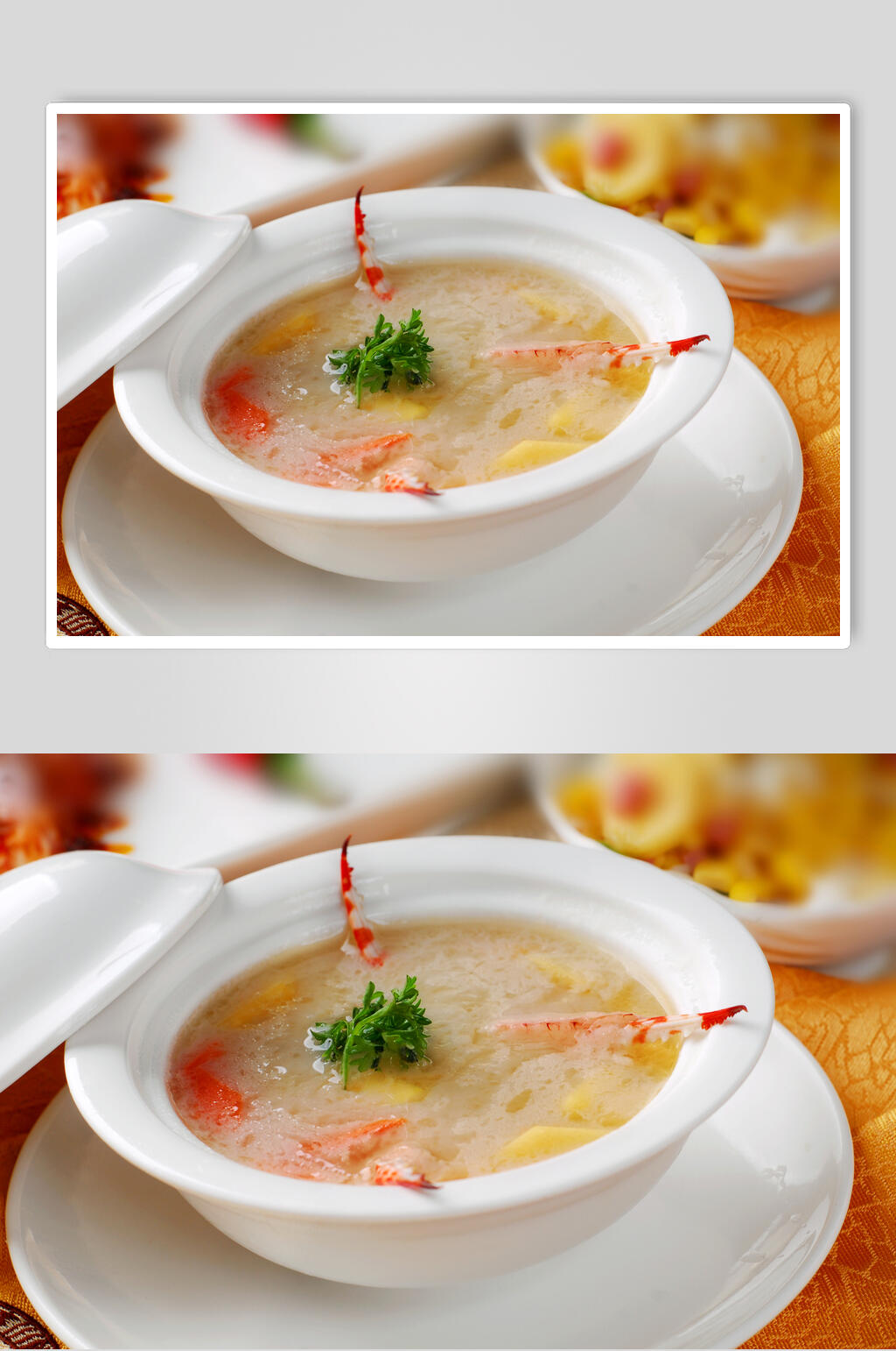 汤品法式海鲜浓汤美食摄影图片素材