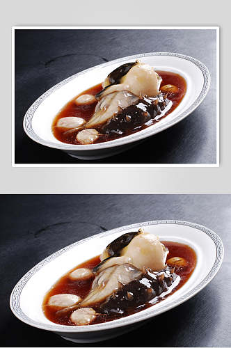 红烧河豚烩辽参海鲜美食图片