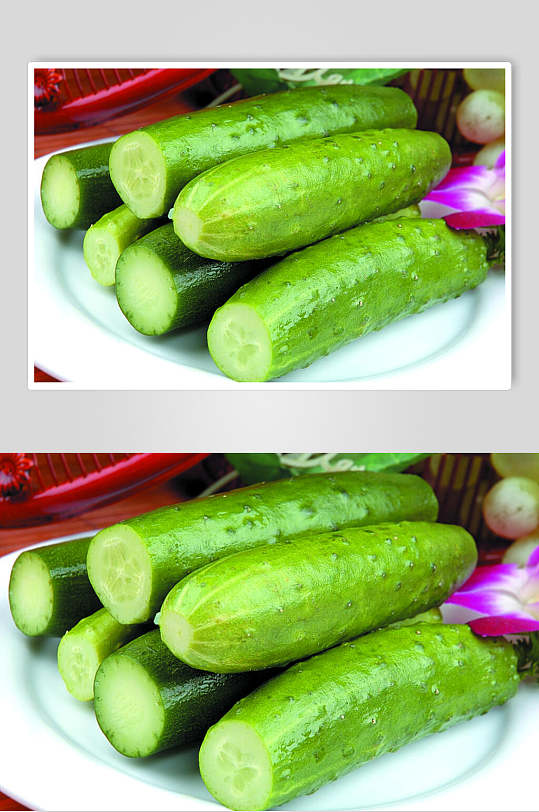 胶东黄瓜沾酱食品高清图片
