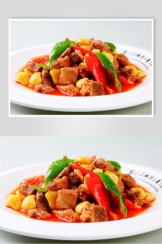 板栗煨牛腩美食图片