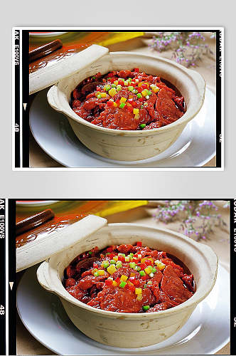 沙爹牛肉粉丝煲美食摄影图片