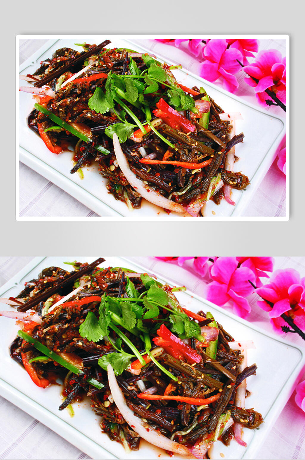 拌蕨菜美食摄影图片素材