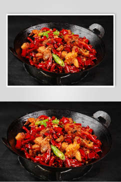 干锅土鸡美食摄影图片