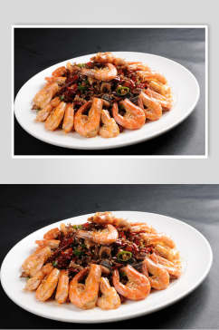 辣子鸡拼虾食物食品图片