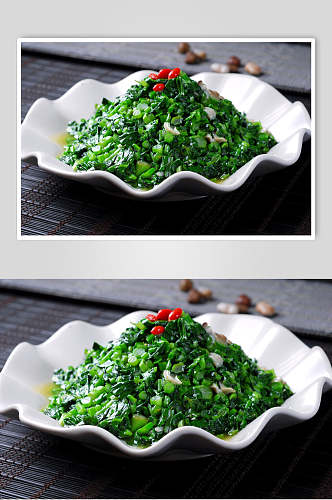 新鲜菌香青菜钵餐饮食品图片