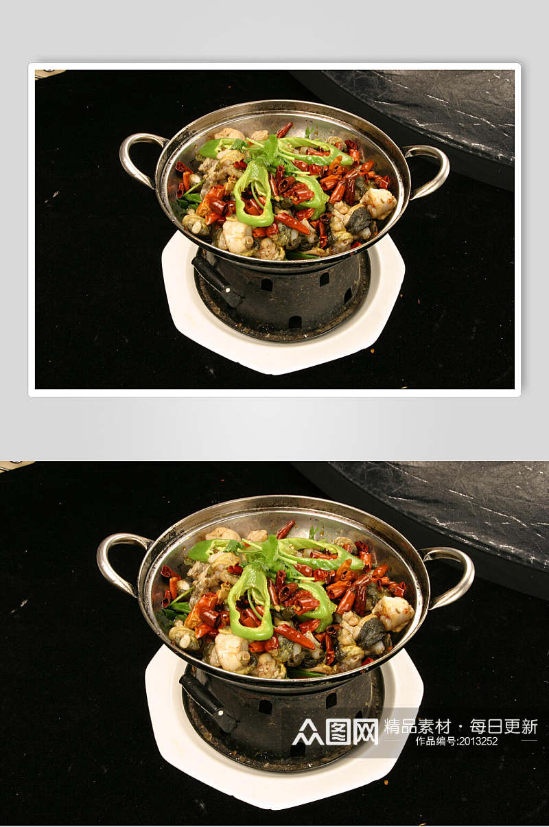 香浓美味干锅牛蛙食品摄影图片素材