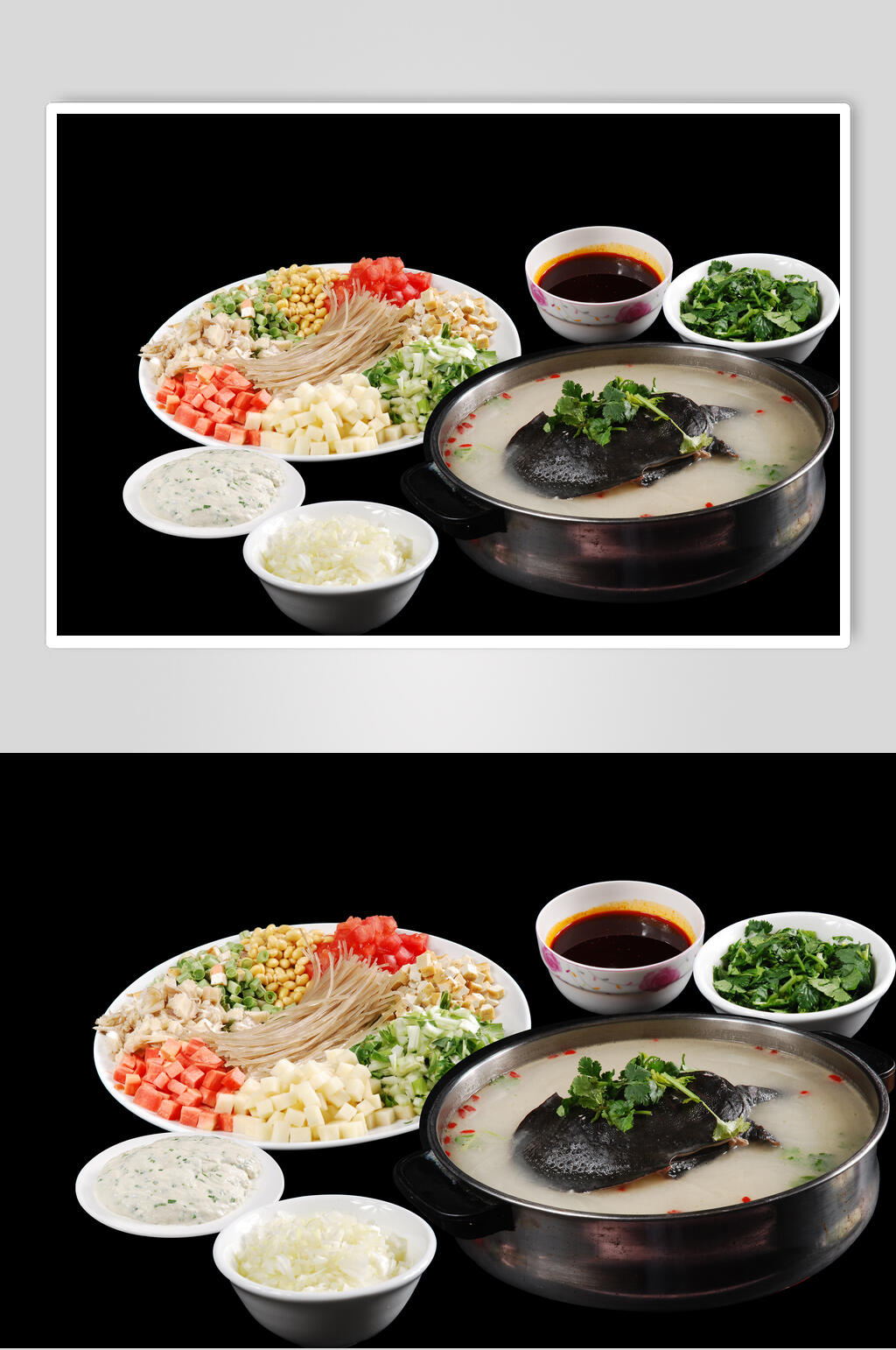 同福甲鱼老鸹萨食物高清图片素材
