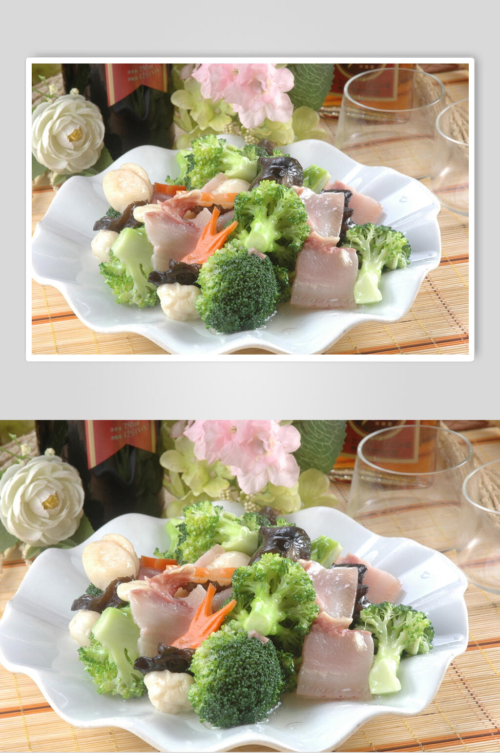 碧绿鱼面筋美食食物图片素材