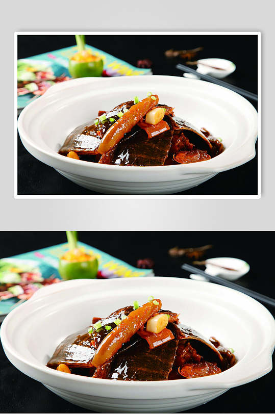 风味湘菜焖甲鱼食物图片