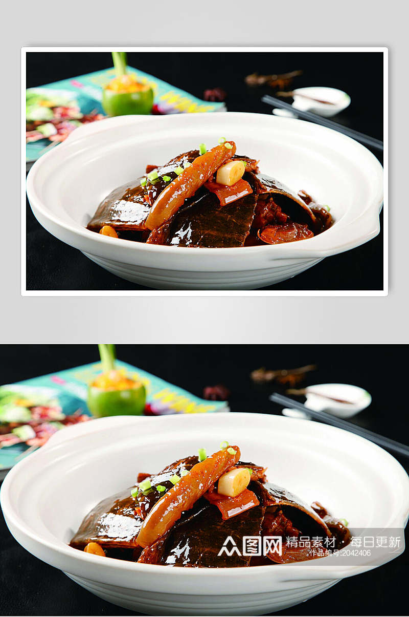 风味湘菜焖甲鱼食物图片素材