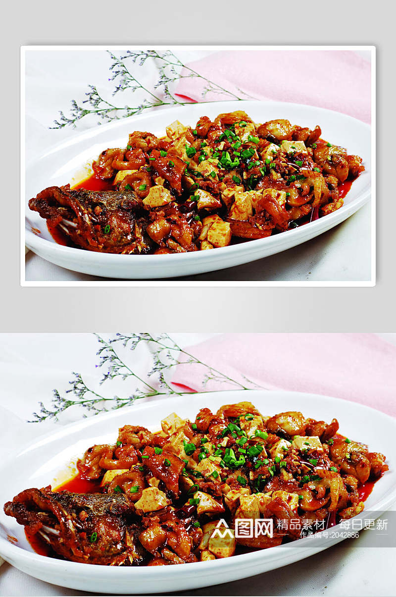 麻坝豆腐煮桂鱼美食食物图片素材
