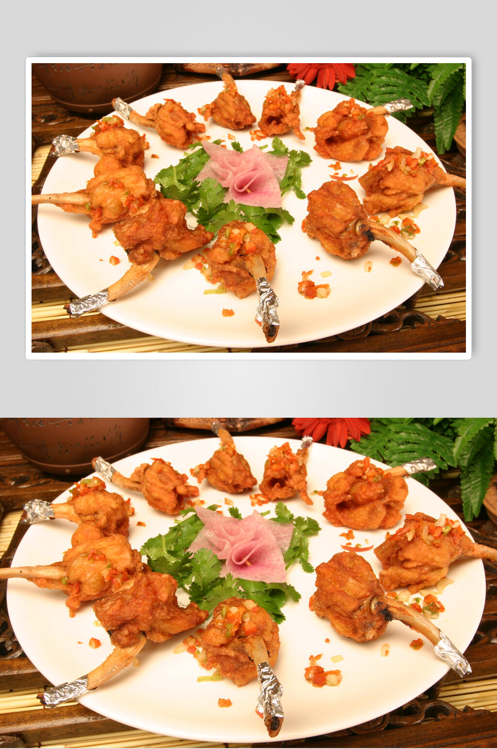 脆皮鸡翅中美食摄影图片素材