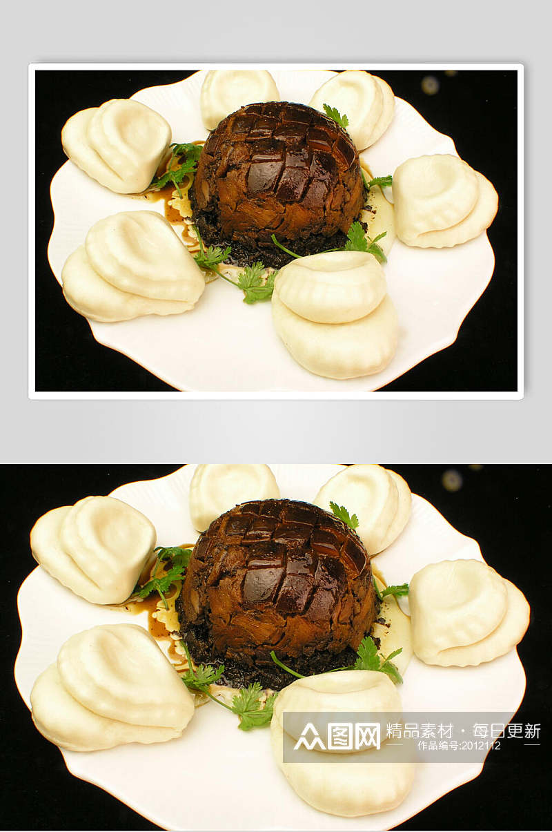 梅菜扣肉夹饼食品摄影图片素材