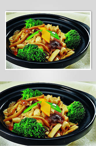 鹅肝酱山菌煲食物摄影图片
