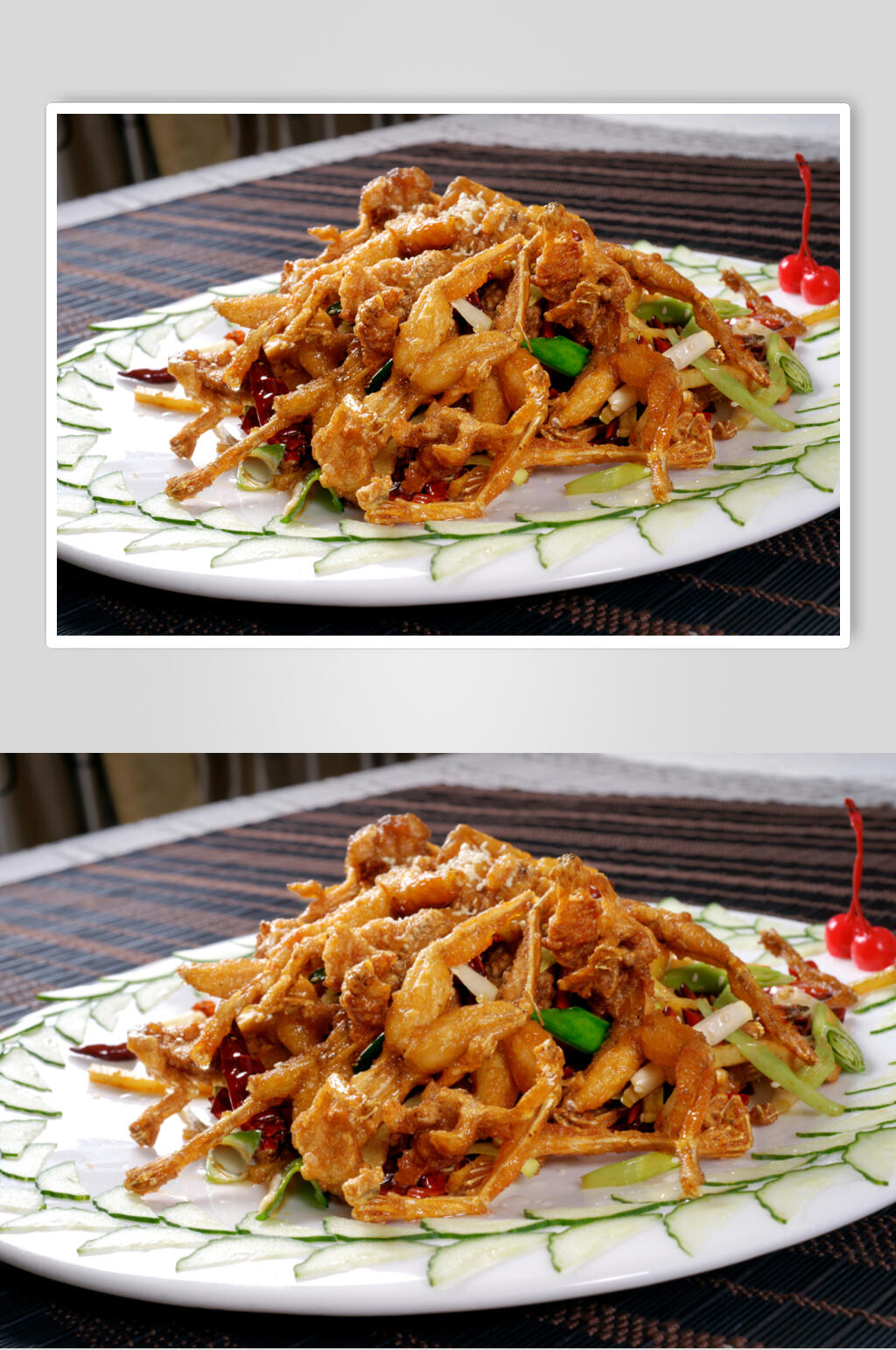 热菜荤菜干煸蛙美食摄影图片素材