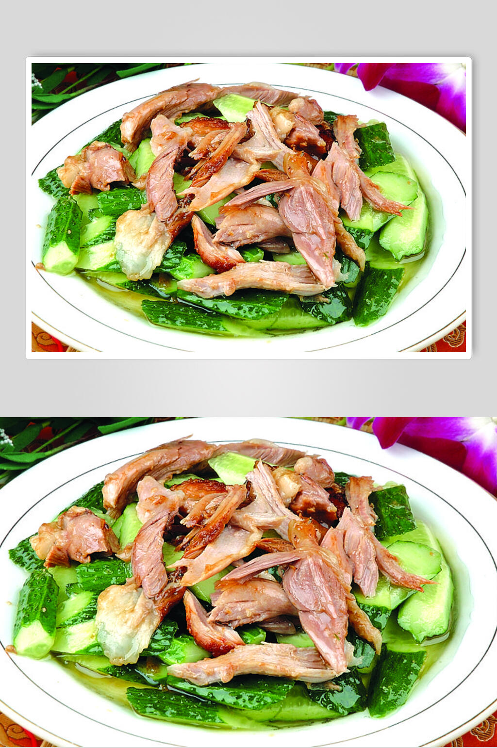 肘子肉拌黄瓜美食摄影图片素材