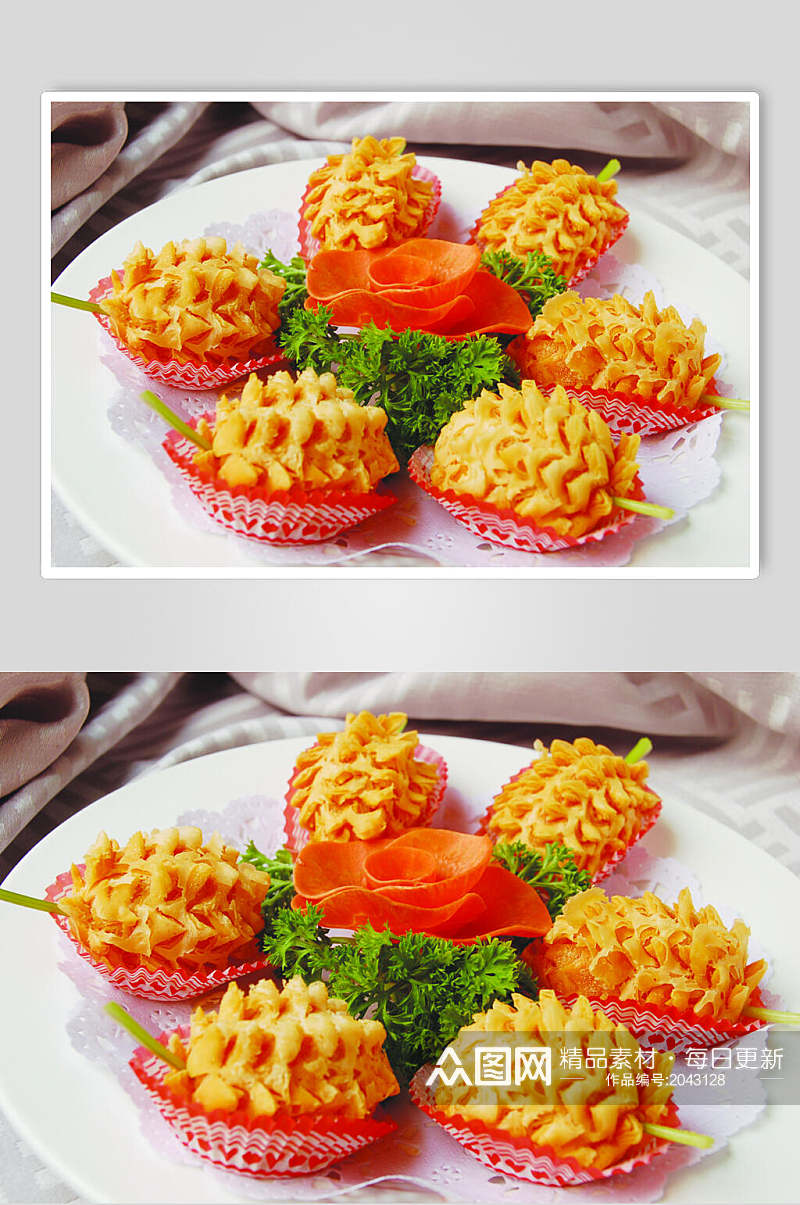金黄泰国榴莲酥美食食品图片素材