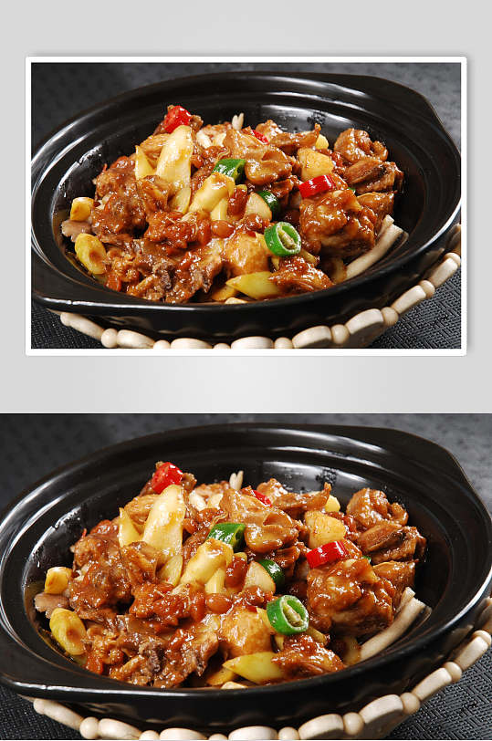 黄豆酱煨土鸡食品高清图片