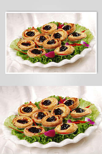 鲜香美味蓝莓蛋挞美食高清图片