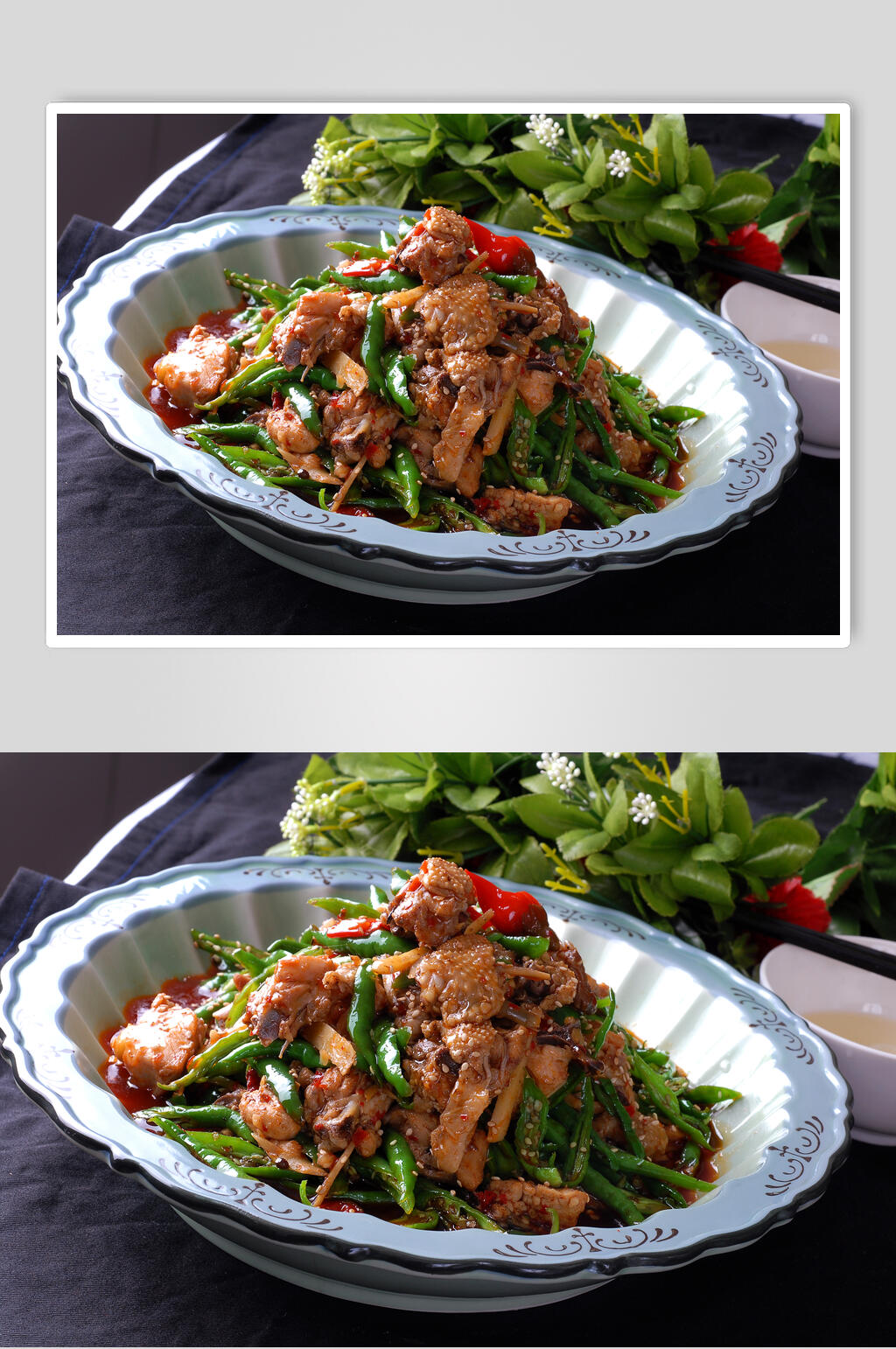 乡村青椒鸡美食摄影图片素材