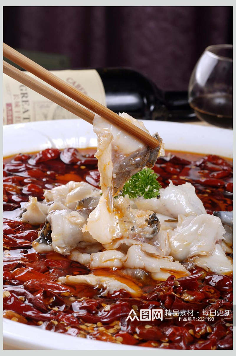 香辣炝锅鱼美食摄影图片素材