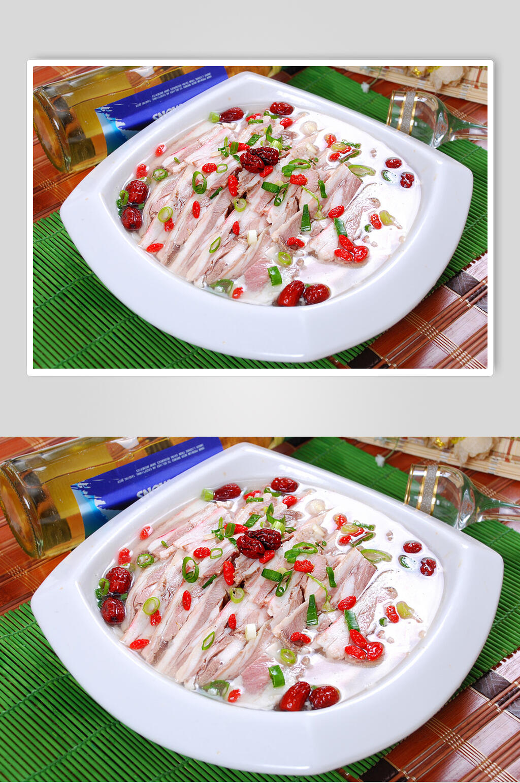 山药蒸羊排美食摄影图片素材