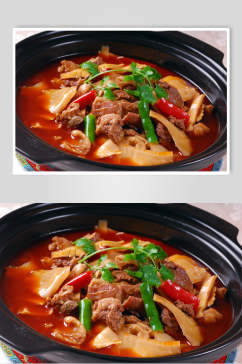 热菜笋子羊肉煲美食高清图片