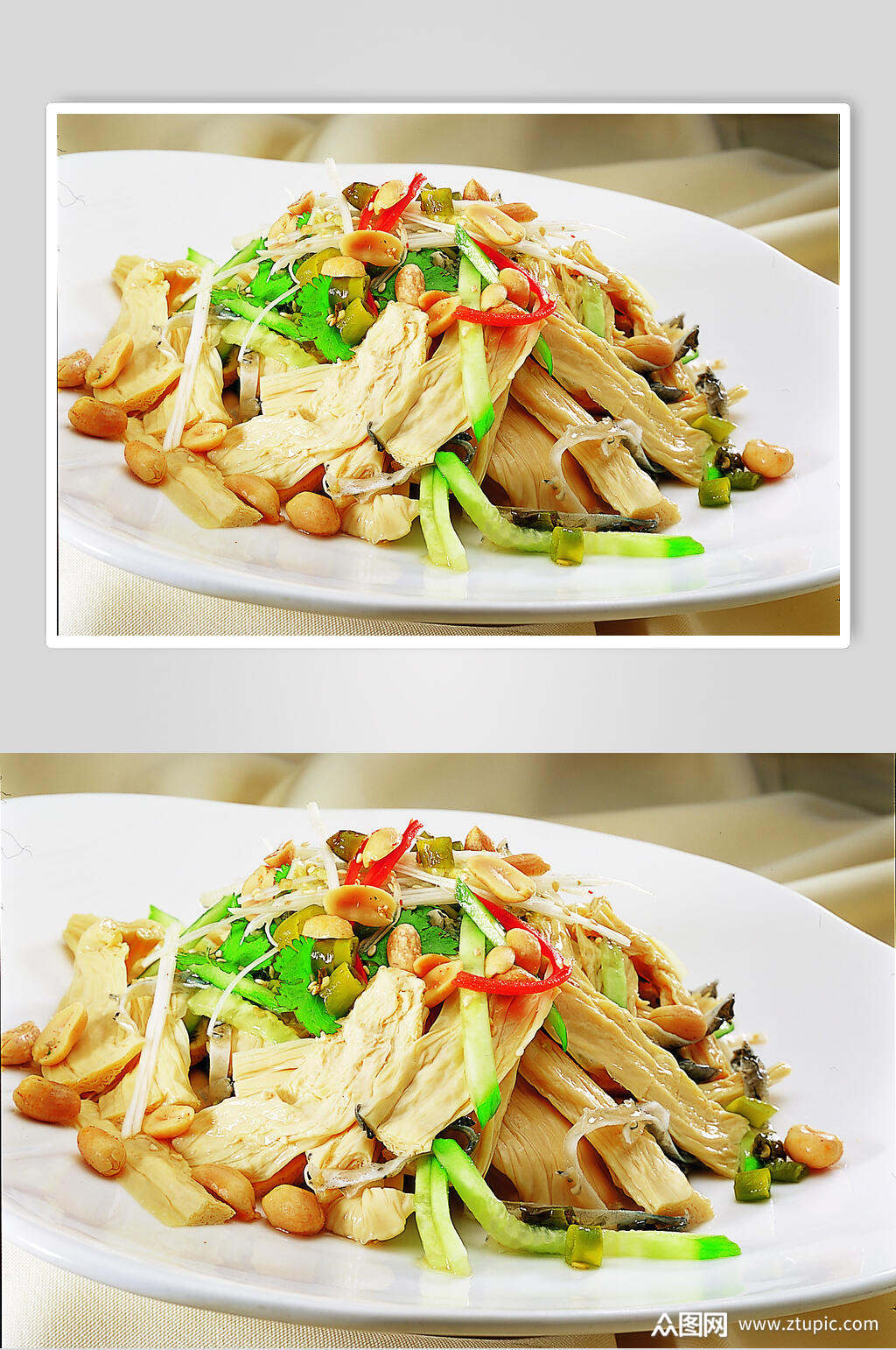 芜茜葱鱼皮捞鲜支竹图片素材