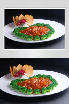 兰花葱烧鹿筋餐饮食品图片