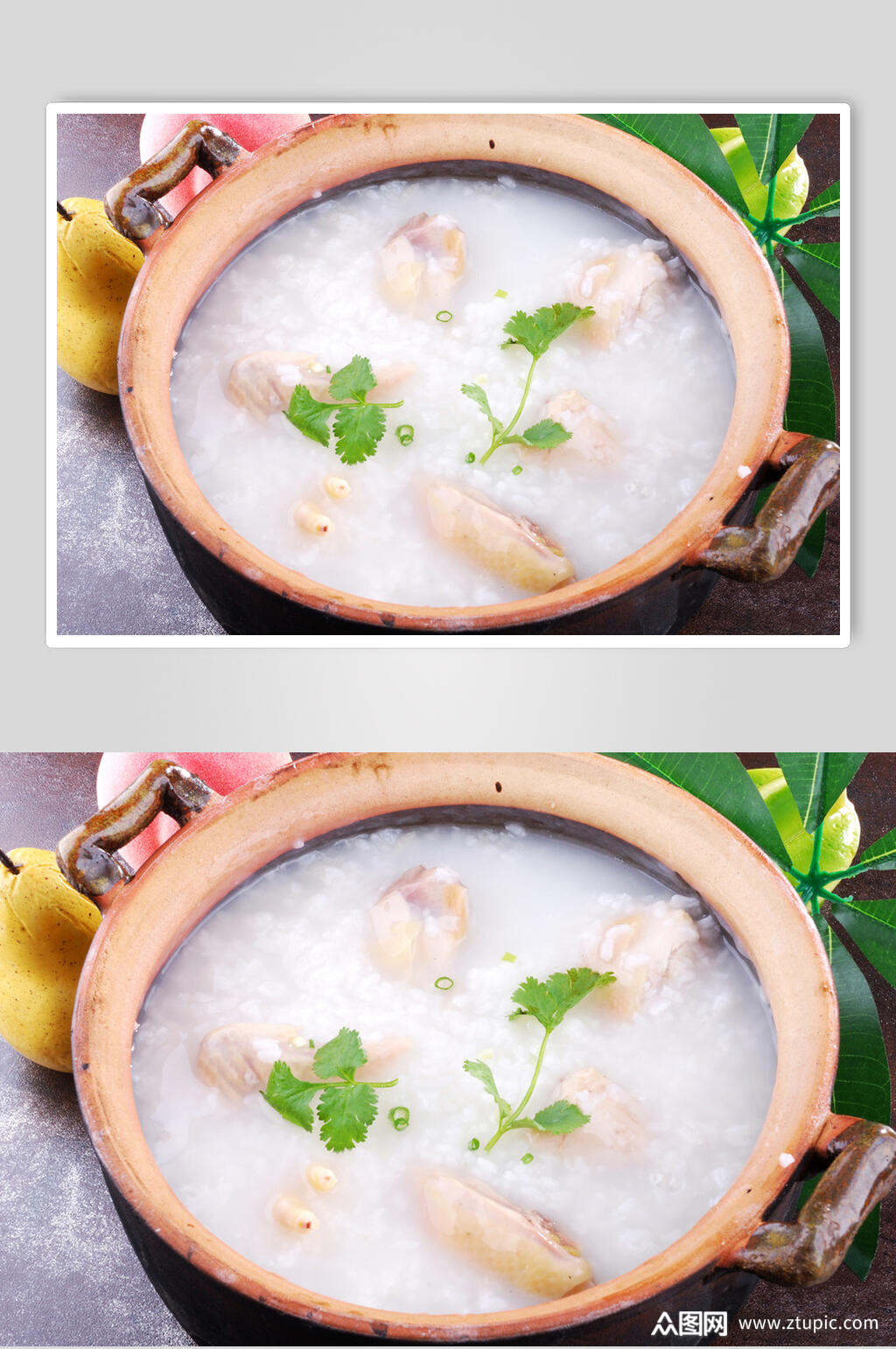 营养美味鸡粥餐饮食物图片