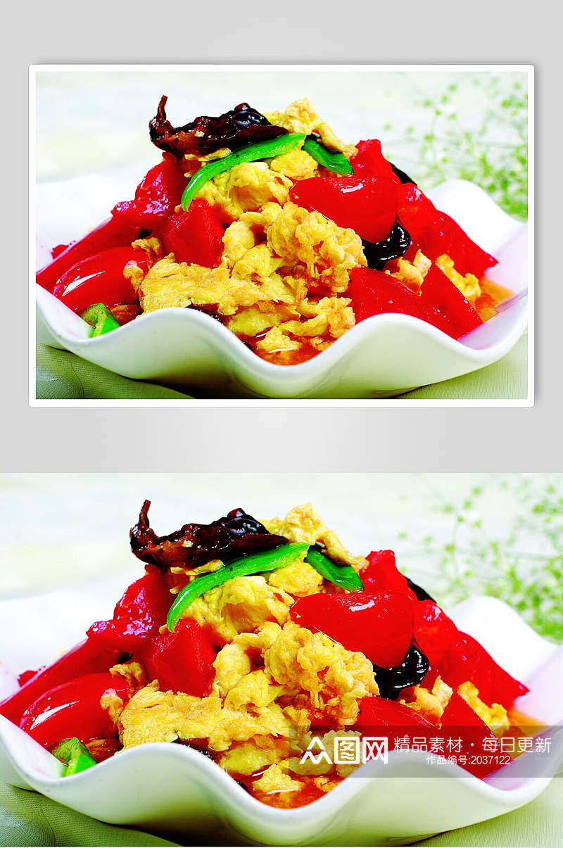 新鲜美味西红柿炒鸡蛋食物高清图片素材