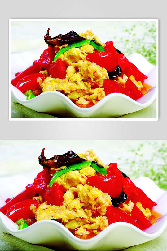 新鲜美味西红柿炒鸡蛋食物高清图片