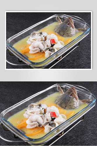 浓汤木瓜煮桂鱼美食摄影图片