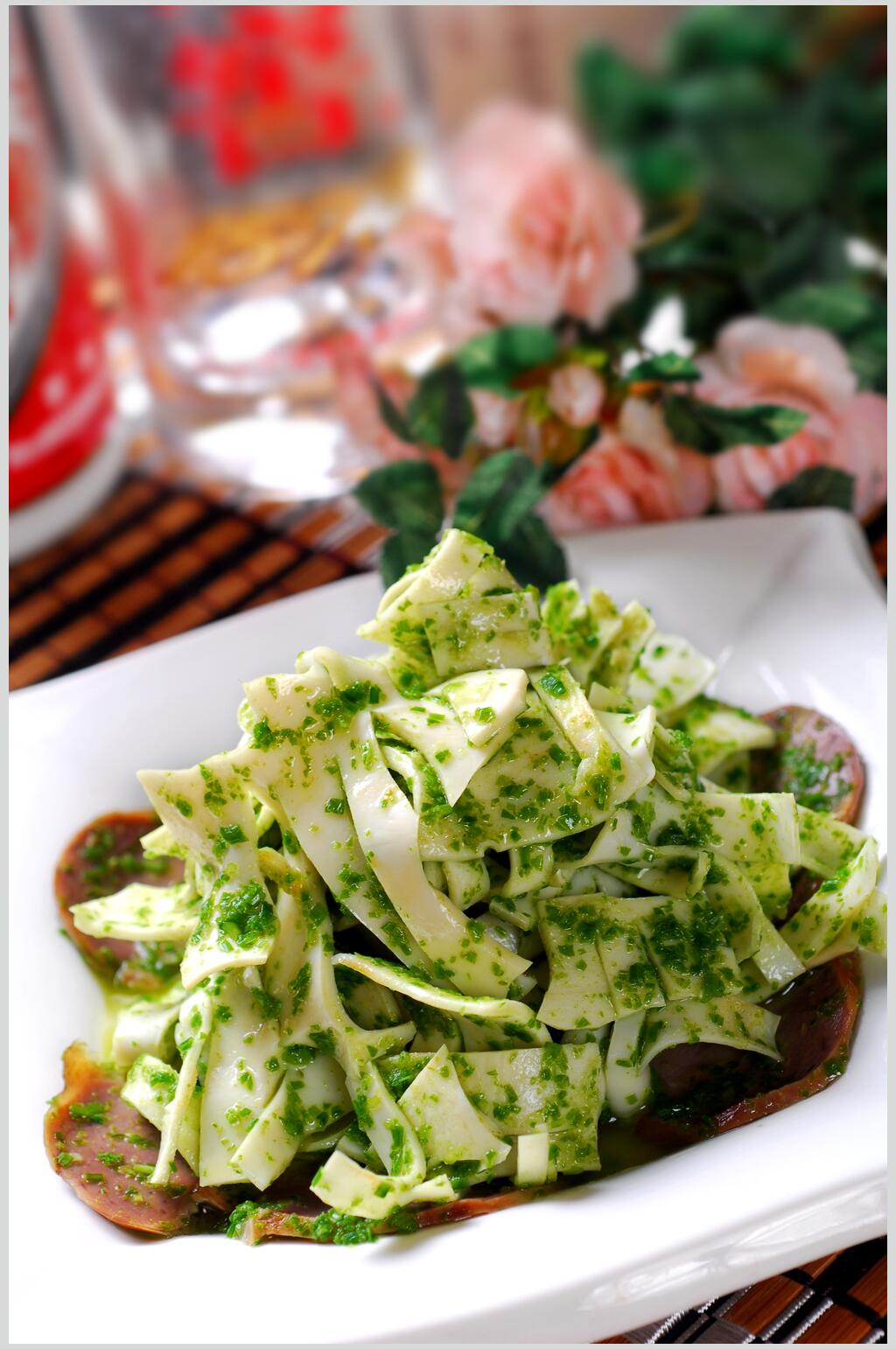 碧绿双脆美食实拍图片素材
