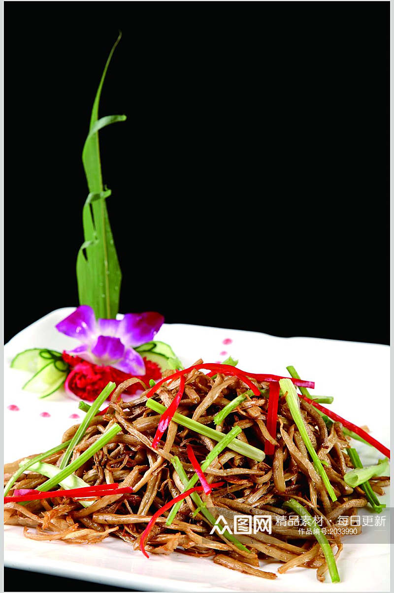 鹅肝酱爆茶树菇食品图片素材